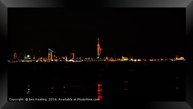 Portsmouth at Night Framed Print by Ben Keating