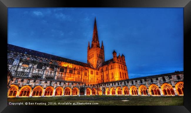 Norwich Cathedral at Night Framed Print by Ben Keating
