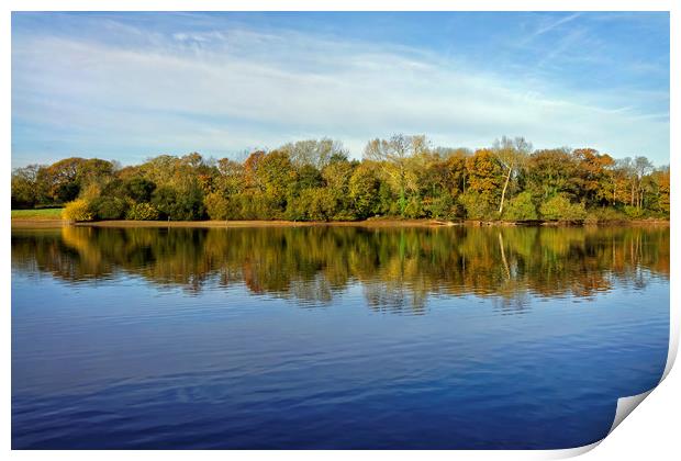 Chard Reservoir Autumn Reflections                 Print by Darren Galpin