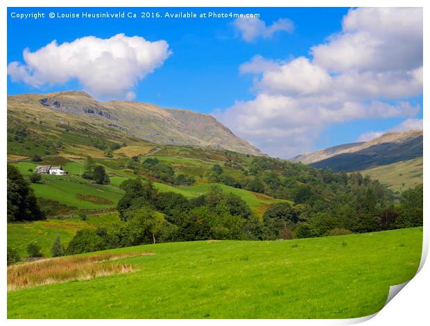 Kirkstone Pass and Red Screes from Ambleside, Lake Print by Louise Heusinkveld