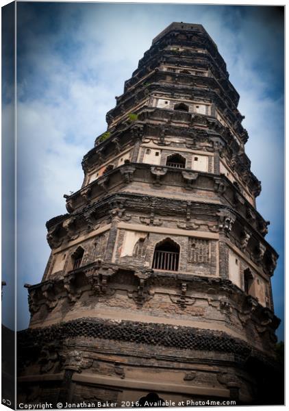 The Leaning Tower of China Canvas Print by Jonathan Baker