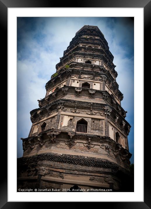 The Leaning Tower of China Framed Mounted Print by Jonathan Baker