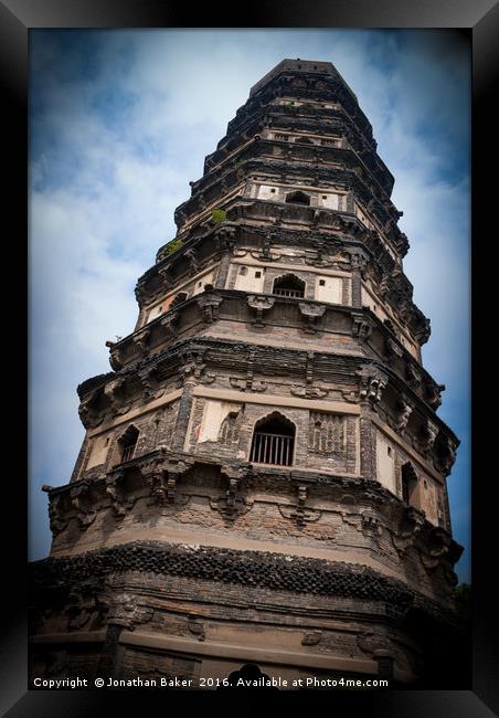 The Leaning Tower of China Framed Print by Jonathan Baker