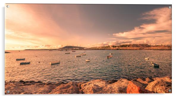 Playa Blanca sun goes down Acrylic by Naylor's Photography