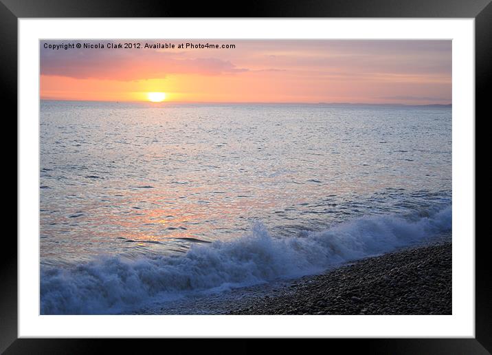 Evening on The Beach Framed Mounted Print by Nicola Clark