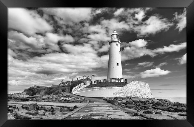Lighthouse in monochrome.  Framed Print by Mark Godden