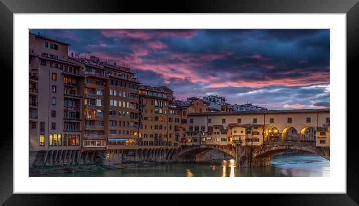 The Ponte Vecchio Framed Mounted Print by Paul Andrews