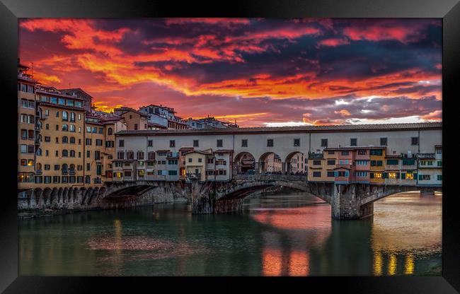 Ponte Vecchio Sunset #3 Framed Print by Paul Andrews