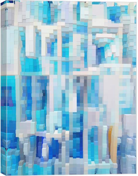Abstract blue pixel pattern Canvas Print by Larisa Siverina