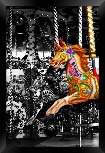Carousel in isolation Framed Print by Chris Day