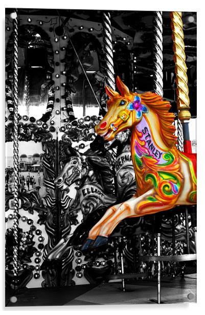 Carousel in isolation Acrylic by Chris Day