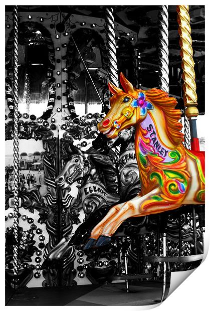 Carousel in isolation Print by Chris Day