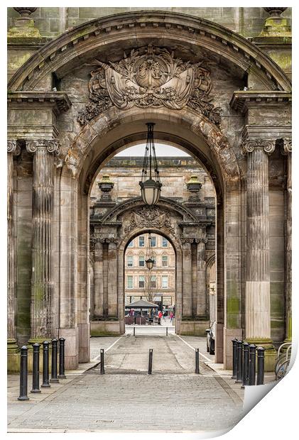 Glasgow City Chambers Side Entrance Print by Antony McAulay