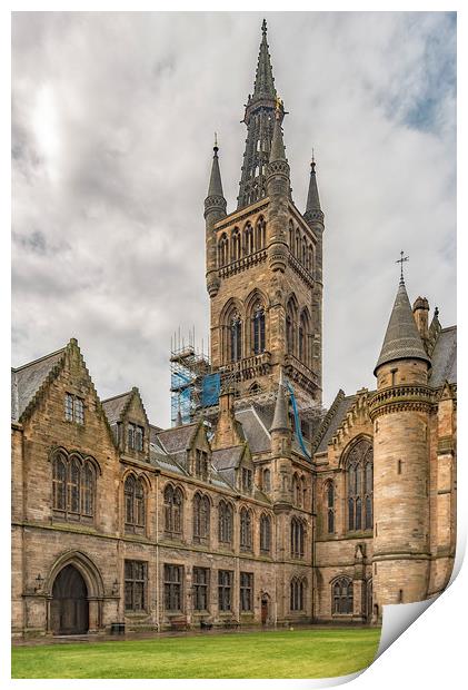 Glasgow University Belltower Print by Antony McAulay