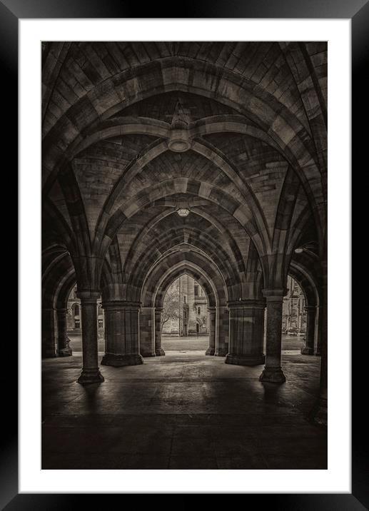 Glasgow University Cloisters Framed Mounted Print by Antony McAulay