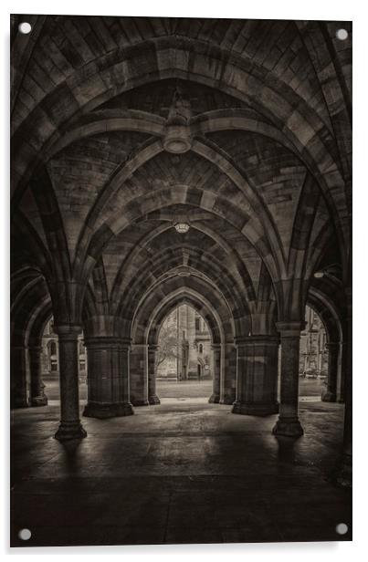 Glasgow University Cloisters Acrylic by Antony McAulay