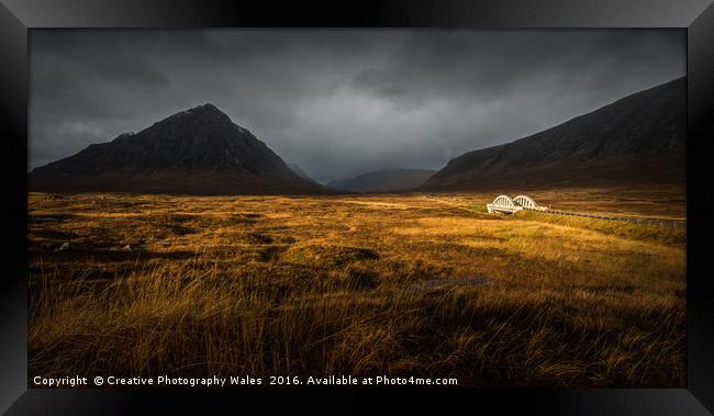 Rannoch Moor Autumn Light Framed Print by Creative Photography Wales