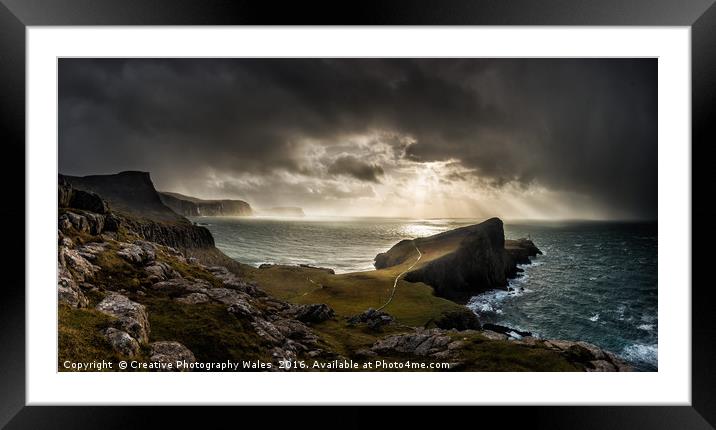 Neist Point autumn light, Isle of Skye Framed Mounted Print by Creative Photography Wales