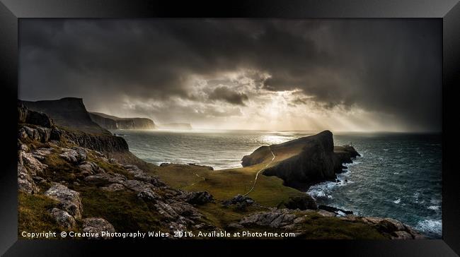 Neist Point autumn light, Isle of Skye Framed Print by Creative Photography Wales