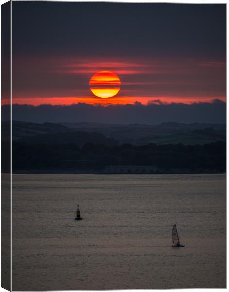 Sailing into the Sunset Canvas Print by Jon Rendle