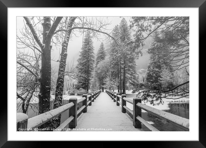Welcome To Winter-Land BW Framed Mounted Print by jonathan nguyen