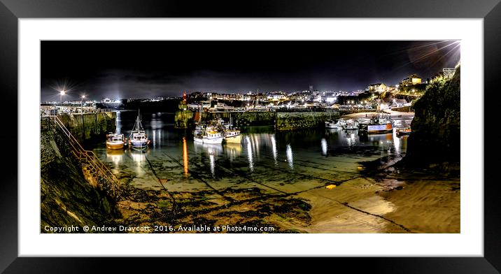 Newquay Harbour, December 2016. Framed Mounted Print by Andrew Draycott