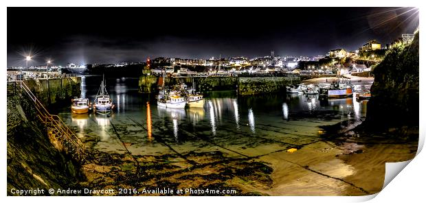Newquay Harbour, December 2016. Print by Andrew Draycott