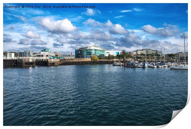 Sutton Harbour Plymouth Print by Chris Day