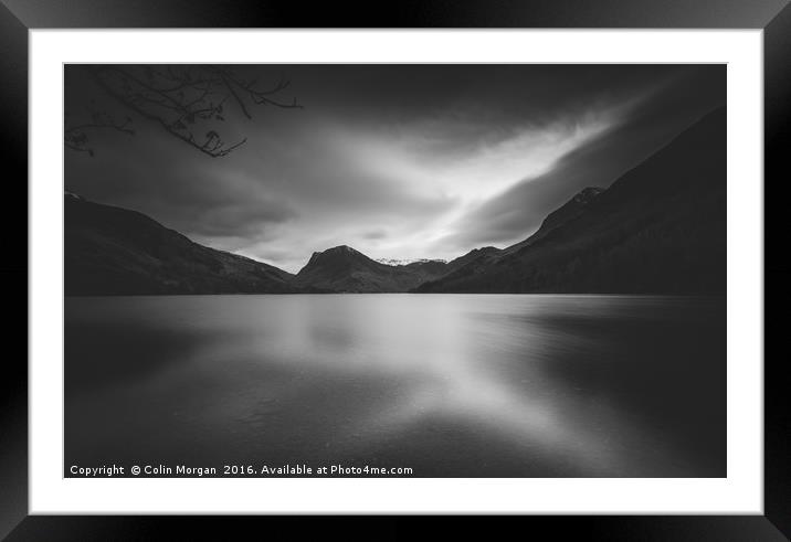 Buttermere with Fleetwith Pike at the far end Framed Mounted Print by Colin Morgan