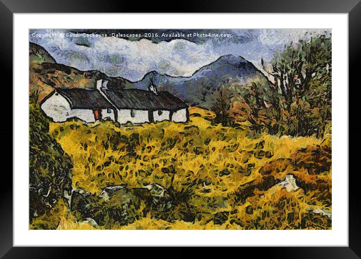 Black Rock Cottage, Glencoe - Painting Framed Mounted Print by Sandi-Cockayne ADPS
