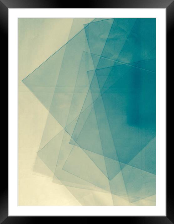 Transparent blue plastic Framed Mounted Print by Larisa Siverina