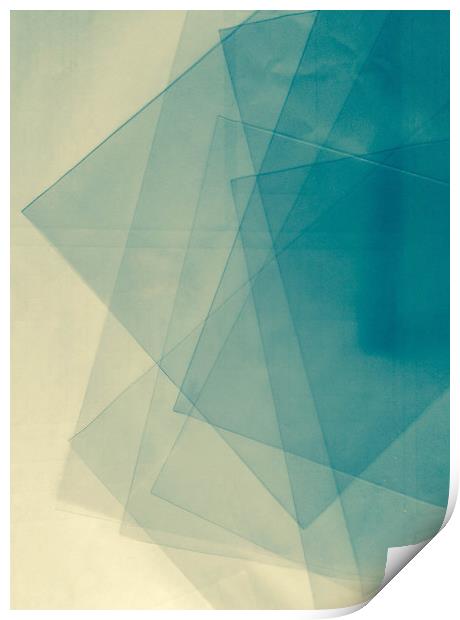 Transparent blue plastic Print by Larisa Siverina