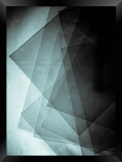 Abstract transparent dark blue plastic Framed Print by Larisa Siverina