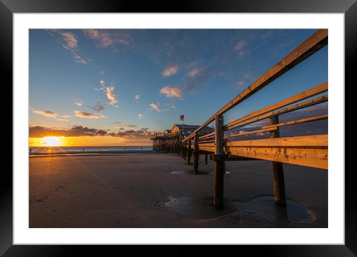 Sunset in Ording Framed Mounted Print by Thomas Schaeffer