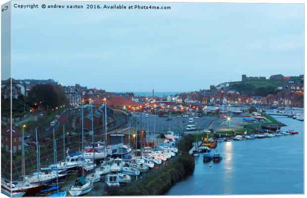 WHITBY BY LIGHT Canvas Print by andrew saxton