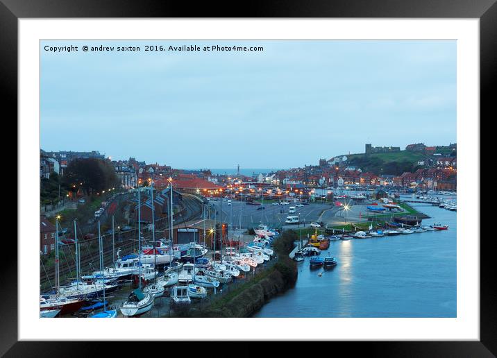 WHITBY BY LIGHT Framed Mounted Print by andrew saxton
