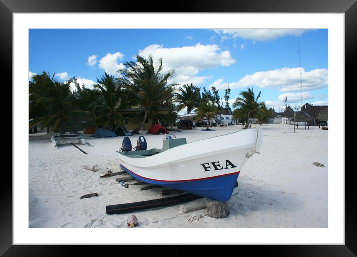 Boat on a beach Framed Mounted Print by Larisa Siverina