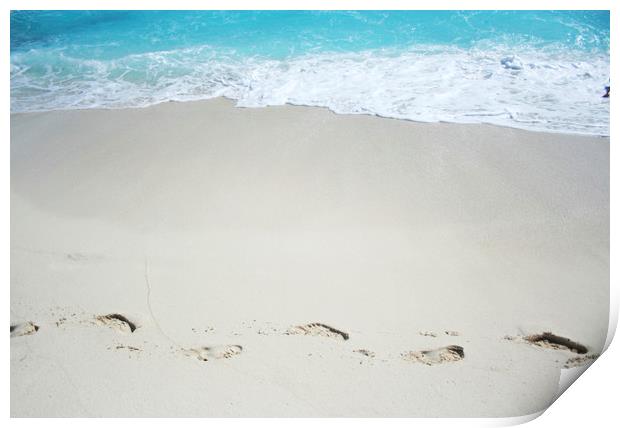 Footprints on a sand Print by Larisa Siverina