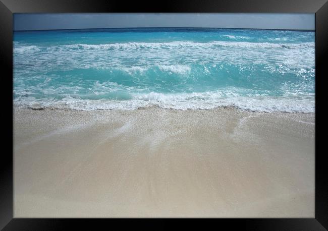 Waves, Cancun, Carribean sea beach, Mexico Framed Print by Larisa Siverina