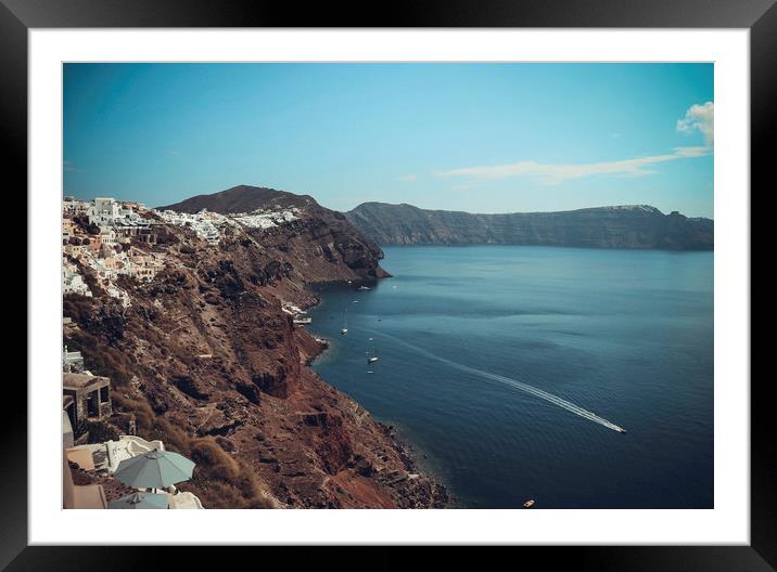 Santorini view, Greece Framed Mounted Print by Larisa Siverina