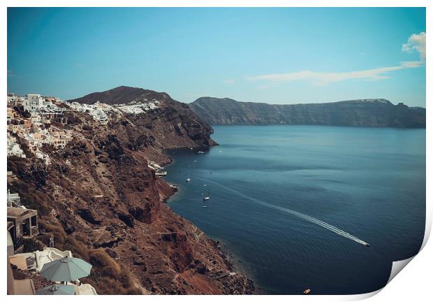 Santorini view, Greece Print by Larisa Siverina