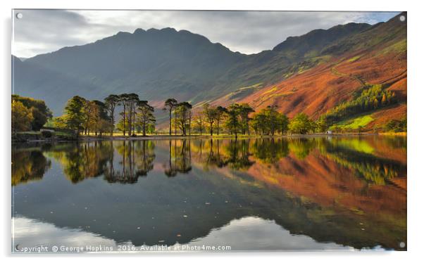 Reflections at Lake Buttermere Acrylic by George Hopkins