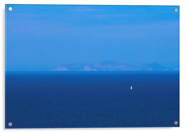 Sea horizon, Santorini, Greece Acrylic by Larisa Siverina