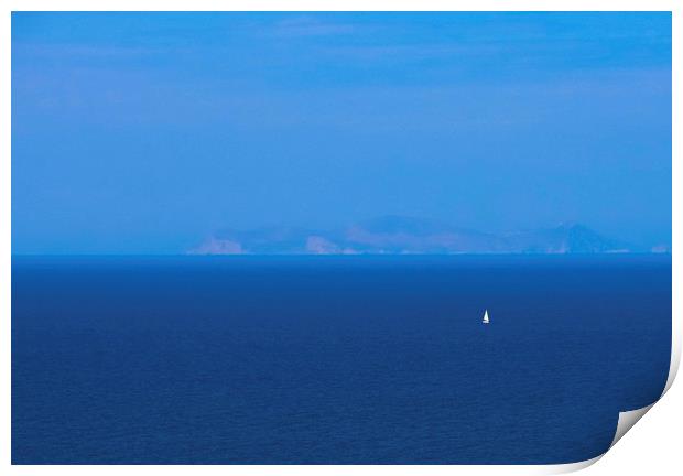 Sea horizon, Santorini, Greece Print by Larisa Siverina