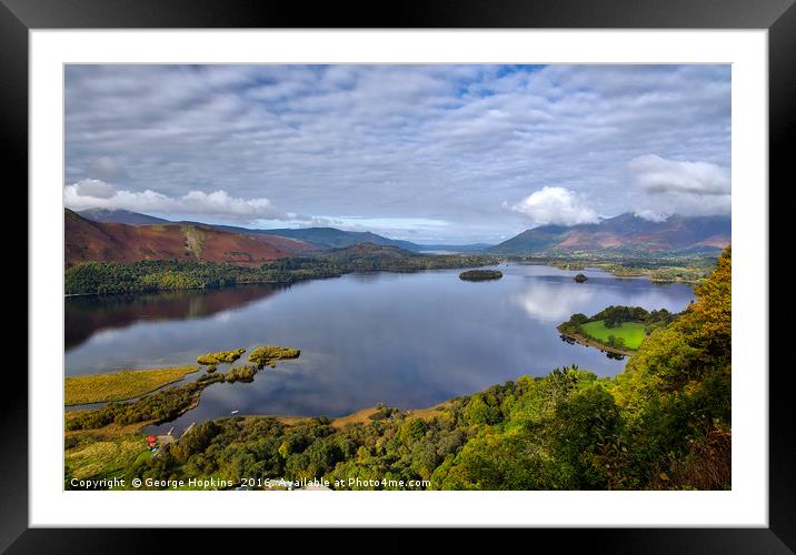 Derwent Water from Surprise View Framed Mounted Print by George Hopkins