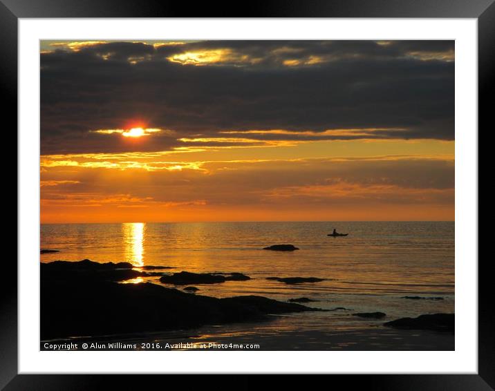             Ocean Sunset with Paddle Boarder       Framed Mounted Print by Alun Williams