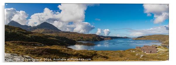 Sunny Loch Cairnbawn  scene Acrylic by Tom Dolezal