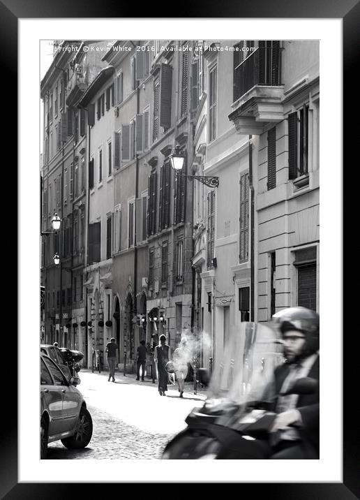  Bustling Roman Street Framed Mounted Print by Kevin White