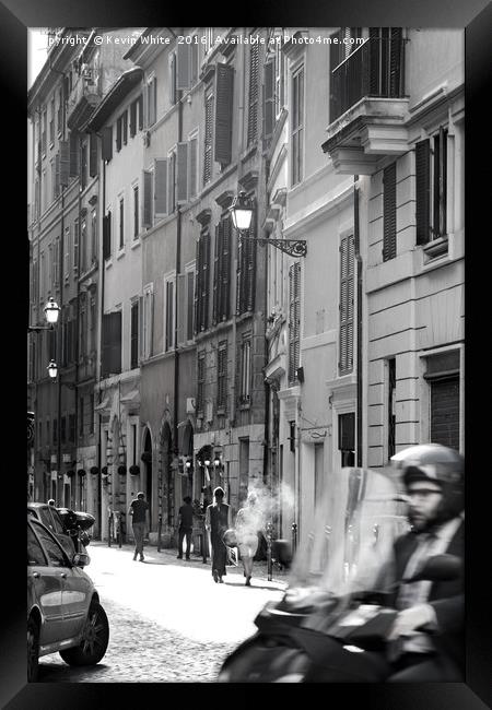  Bustling Roman Street Framed Print by Kevin White