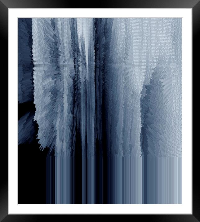 Abstract dark blue lines Framed Mounted Print by Larisa Siverina
